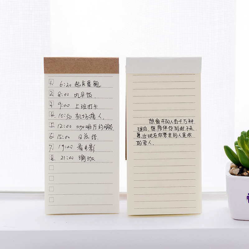 Tearable post-it note book retro schedule plan book portable memo small book todo notepad small notebook