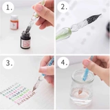 Стеклянный ретро комплект ручной работы, ручка для школьников, подарочная коробка, градиент, популярно в интернете