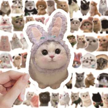 Ins style cute cat and puppy stickers animal handbook
