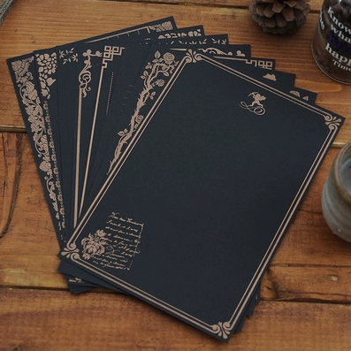 Ретро кожаная бумага A5 Letter Paper Черная белая европейская романтическая буква любовного письма Письмо Письмо Старше спасибо за наборы син 8