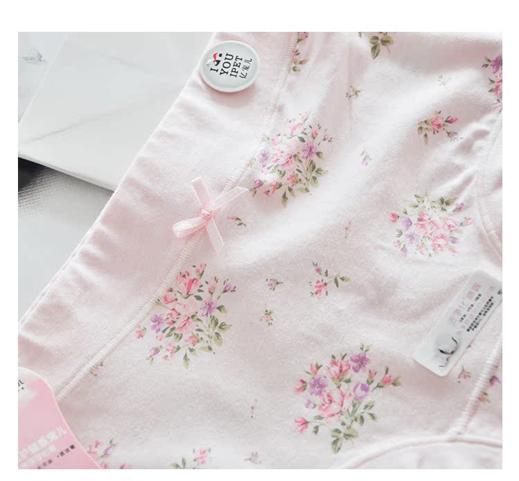 Tỷ tỷ bông hữu cơ Bông sạch 60 bông siêu mịn Phụ nữ đơn giản nơ ngắn giữa quần lót nhỏ quần lót nữ sinh