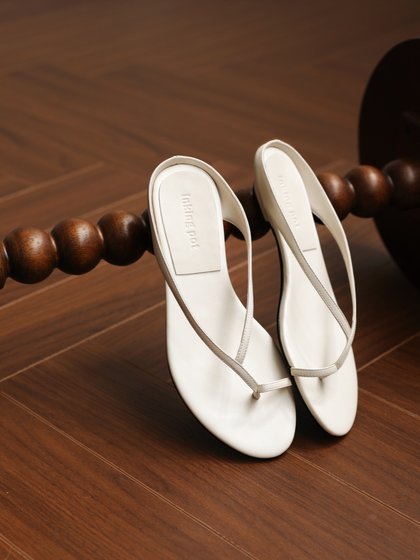 InkingPot彭姐 小众设计低跟人字拖鞋2025夏真皮夹趾外穿凉拖女鞋