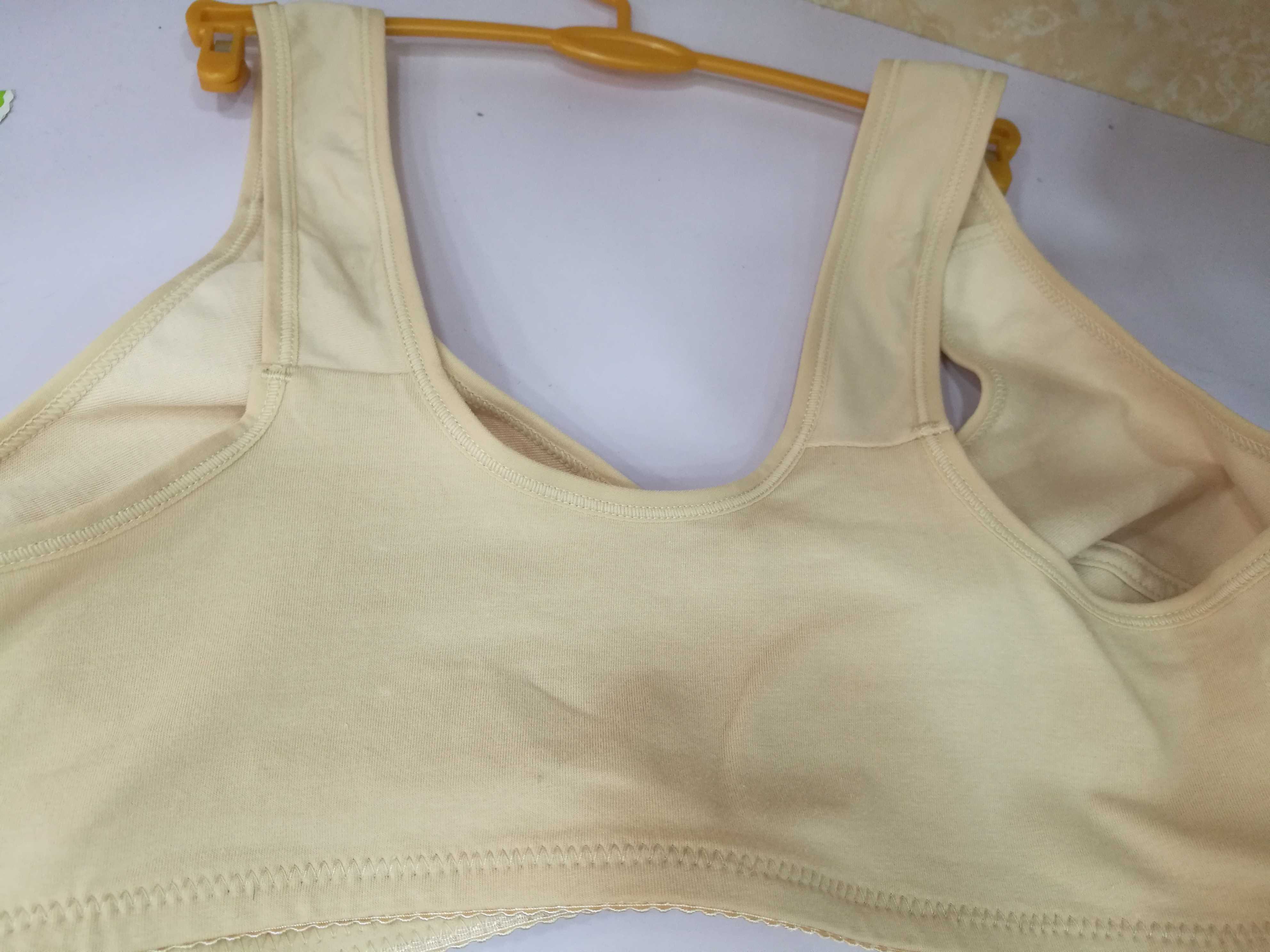 珍 51 0151 Phụ nữ trung niên kích cỡ lớn cotton phía trước mở khóa áo ngực không có vòng thép mỏng phần vest cotton do lot bigsize