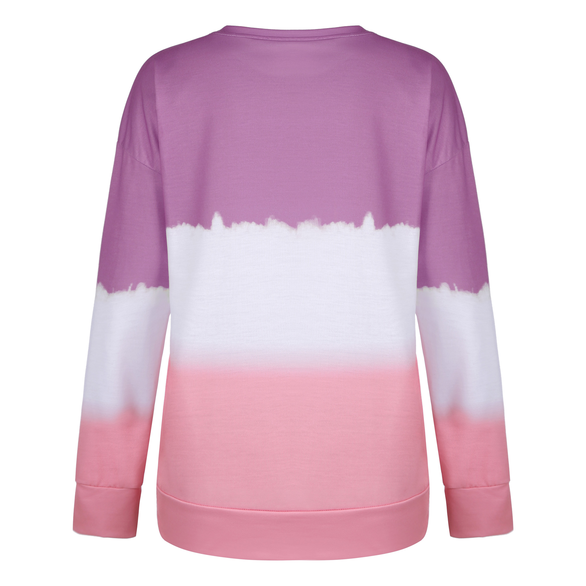 women's printed tie-dye gradient long-sleeved round neck T-shirt sweater NSYF1843