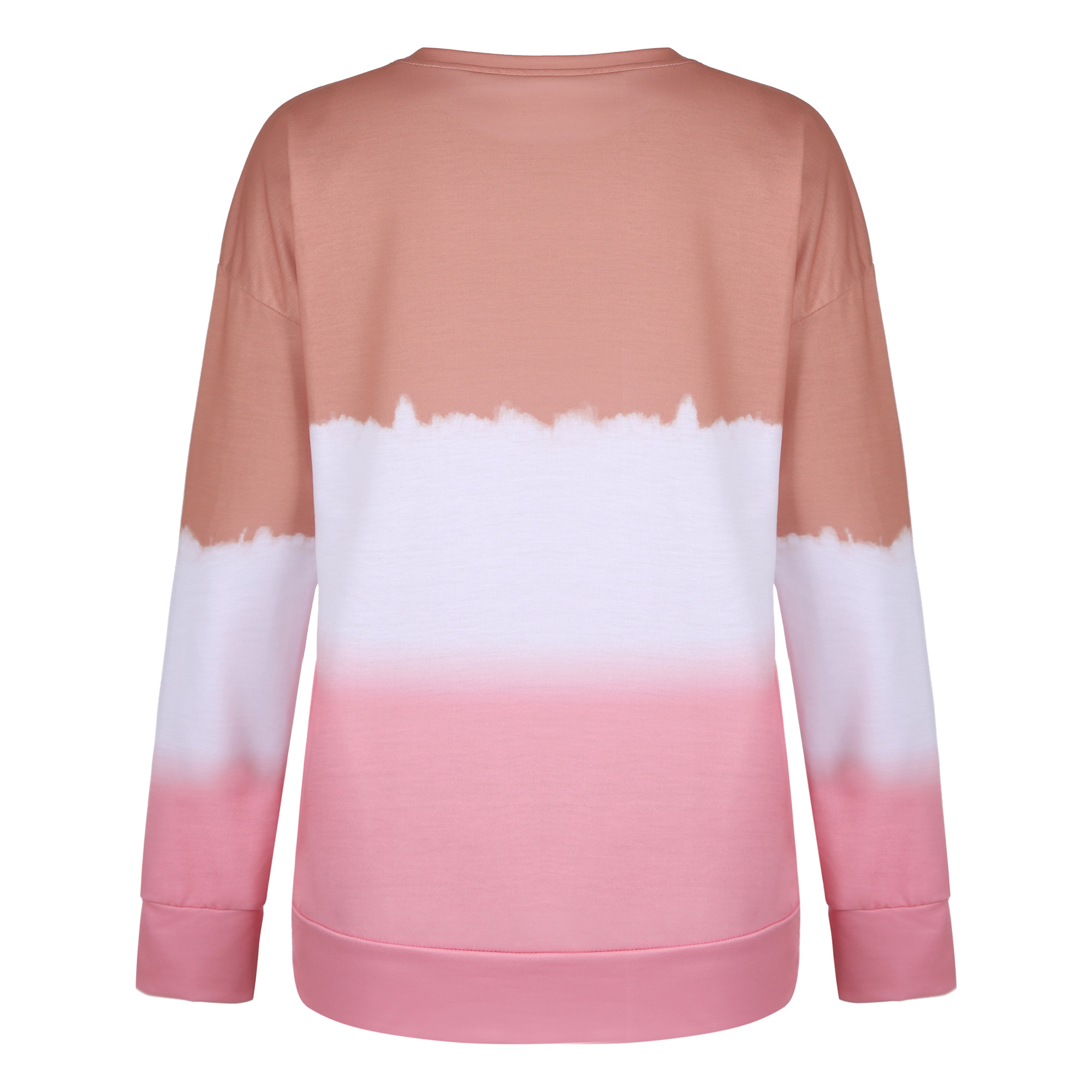 women's printed tie-dye gradient long-sleeved round neck T-shirt sweater NSYF1843
