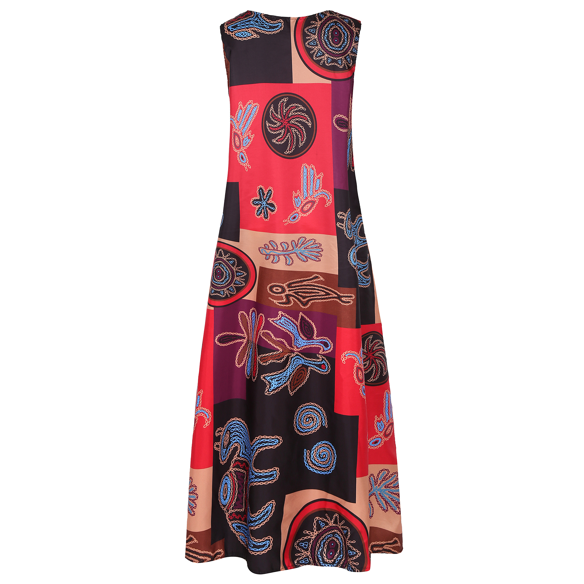 Women's Regular Dress Classic Style Round Neck Sleeveless Printing Midi Dress Masquerade display picture 5