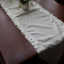 White table flag European embroidery fabric hand hollow dining table coffee table TV cabinet shoe cabinet cover simple atmosphere
