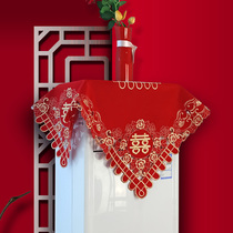 Wedding festive air conditioning cover cloth art red festive vertical cabinet machine cylindrical cabinet air-conditioning dust cover Big Red