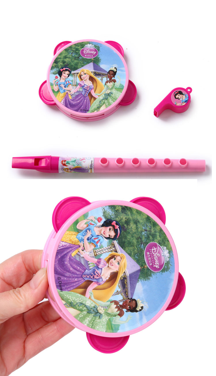 Nhạc cụ Disney 3 trong 1 đặt sáo huýt sáo nhạc trẻ mẫu giáo đồ chơi trẻ em bộ trống cho bé 