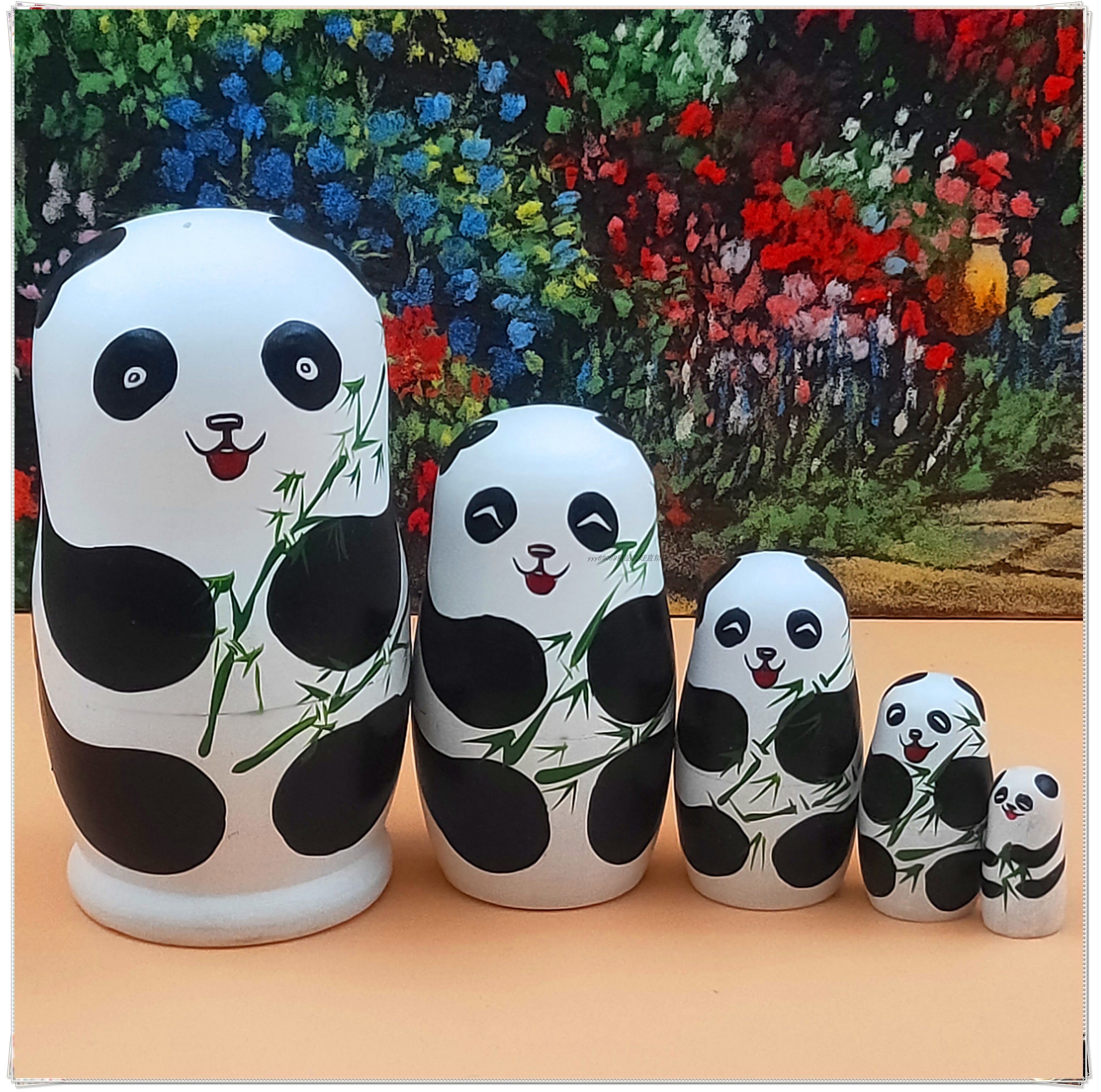 Russian Jacket Boutique Panda 5 Floors Swing Piece Children Puzzle Toys Doll Eco-friendly Gift 1201