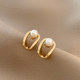 Pearl earrings 2022 new trendy exquisite simple temperament niche earrings French net red high-end earrings women