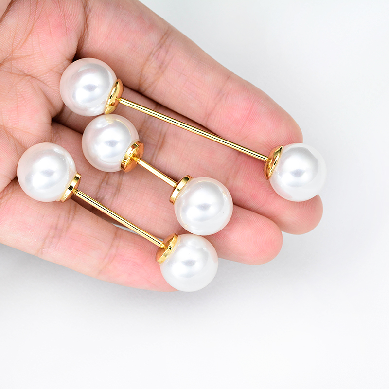 Xoay đôi ngọc trai xoắn ốc khóa từ pin trâm nữ cao cấp áo len trâm thời trang khăn choàng khóa trang sức - Trâm cài ghim cài áo vest nam cao cấp