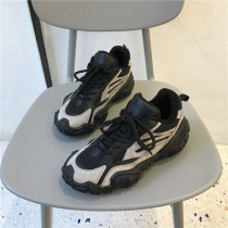 Korea Tide brand 2021 new daddy shoes womens ins show feet small thick bottom increased Joker lace-up casual sneakers