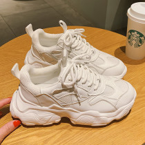 South Korea Tide brand old father shoes womens tide autumn and winter New Net red white shoes thick solo sports leisure shoes