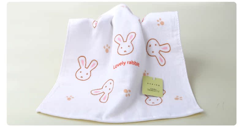 Uchino Uchino thỏ in bông gạc khăn khăn dễ thương lông cartoon trẻ sơ sinh và trẻ em - Khăn tắm / áo choàng tắm khăn mặt cao cấp