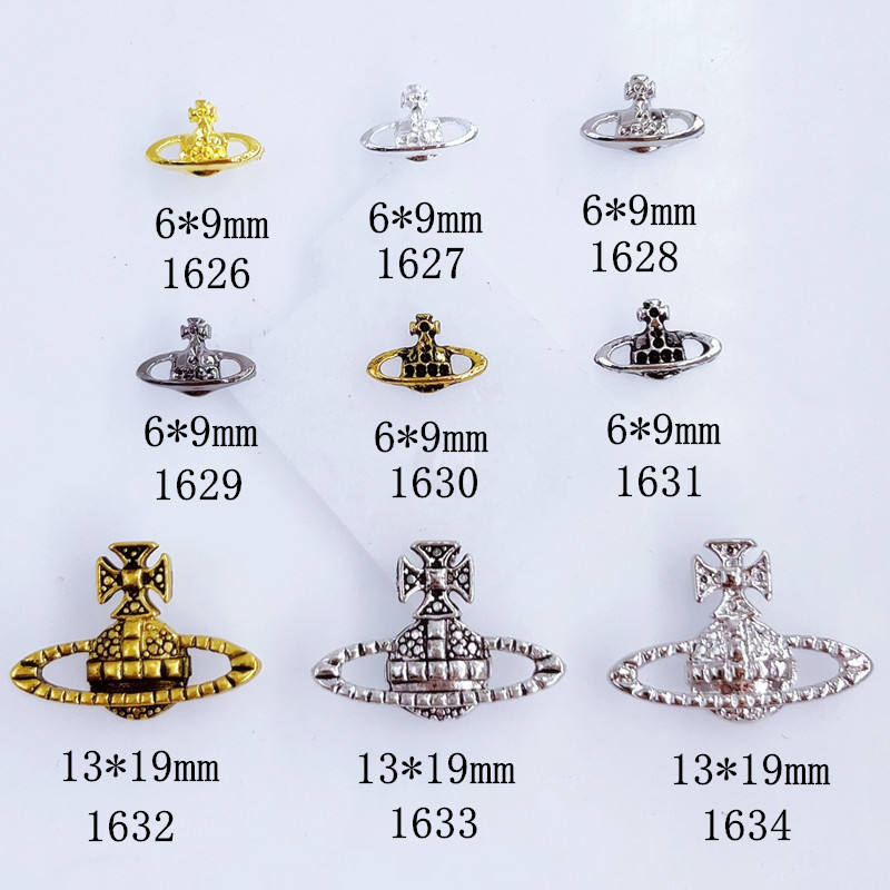Mixed Vintage Western-Style Cross Planet Japanese and Korean Style Nail Art Metal Accessories Nail DIY Alloy Parts Tools