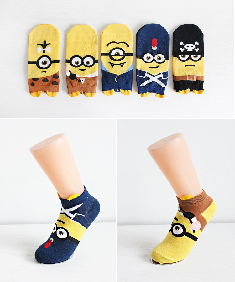 Vớ phim hoạt hình Hàn Quốc cho nam và nữ dễ thương anime đôi vớ cotton ống vớ nhỏ màu vàng người quà tặng hộp thủy triều vớ - Vớ sợi tre vớ họa tiết nữ đẹp