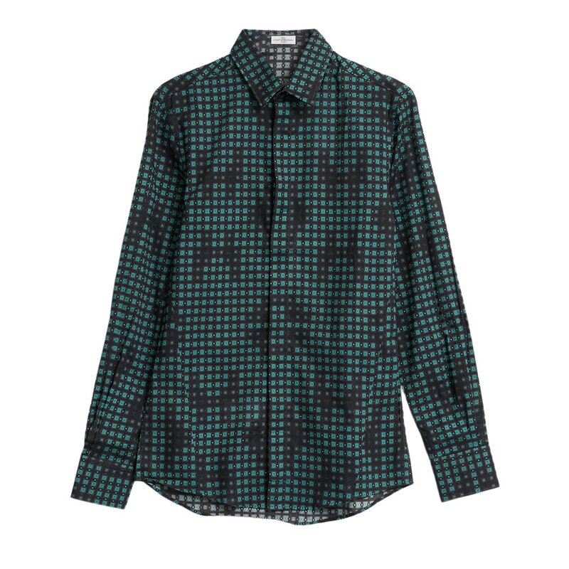 Versace/Versace Men's Artistic Commuter Letter-Print Plaid Long-Sleeve Shirt Intime Department Store 301596 Versace/Versace Men's Artistic Commuter Letter-Print Plaid Long-Sleeve Shirt Intime Department Store 301596