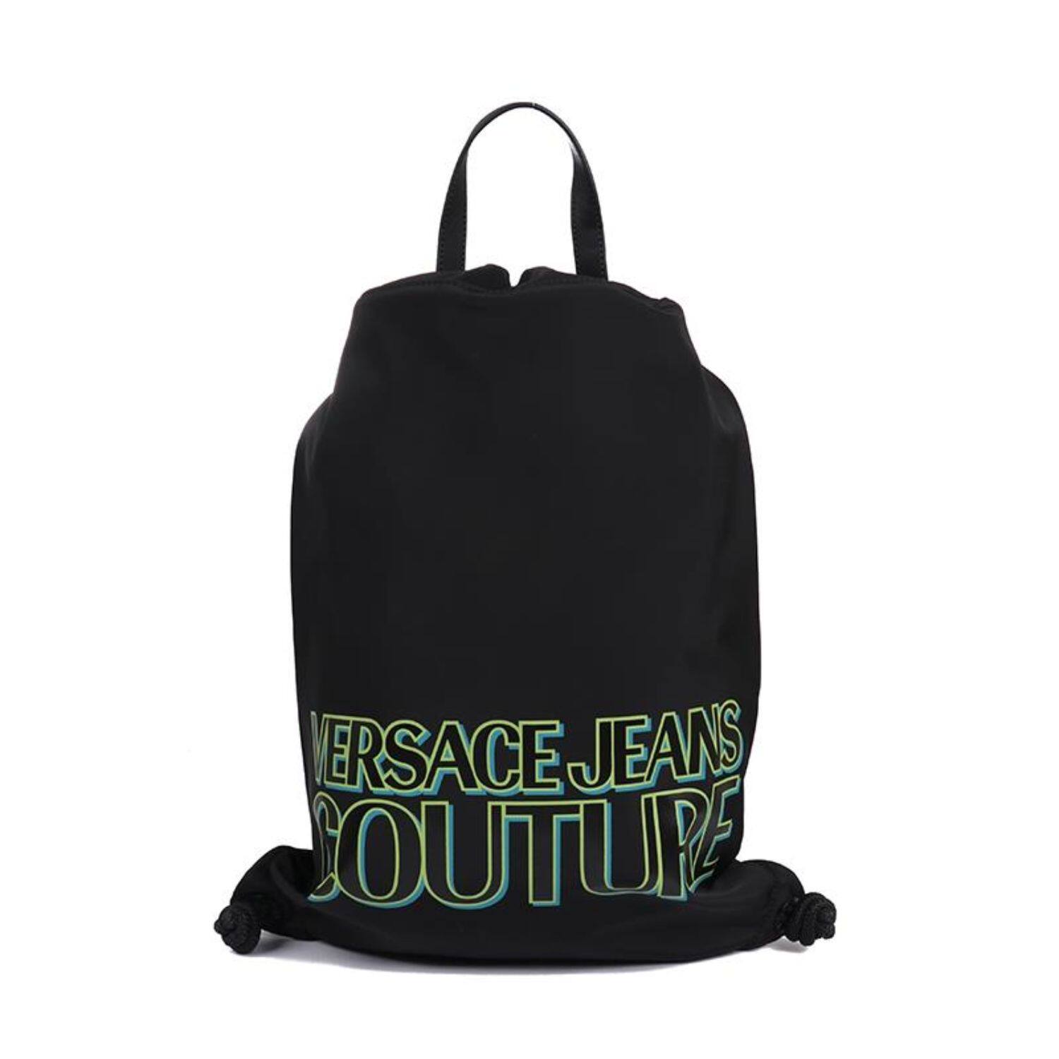сумка versace jeans couture男士黑色聚酯纤维logo双肩背包 300154