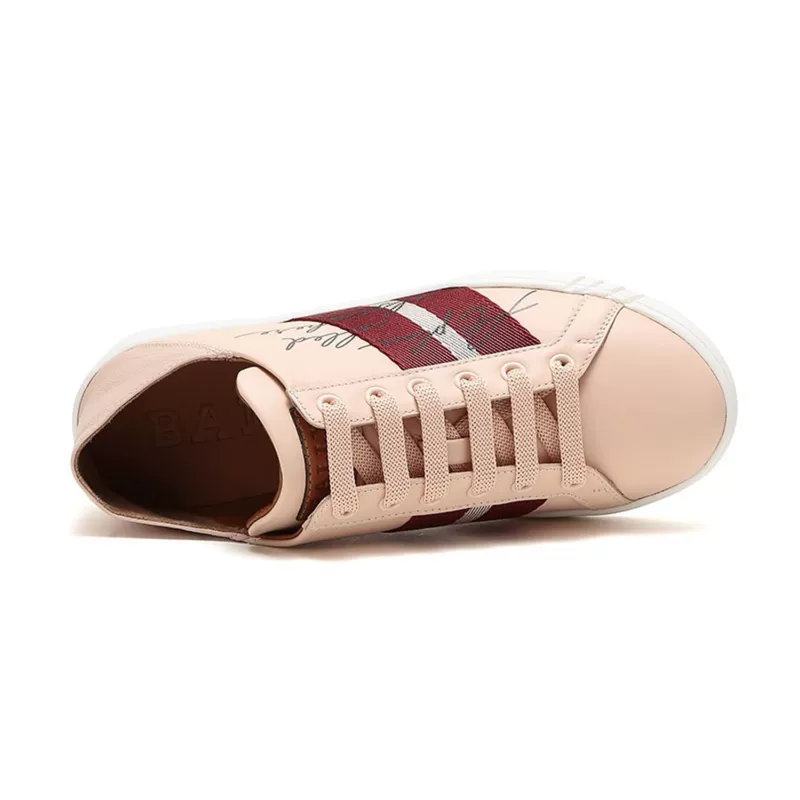 BALLY / Bally nữ nude hồng đỏ và trắng sọc thấp giày 300095 - Giày cắt thấp