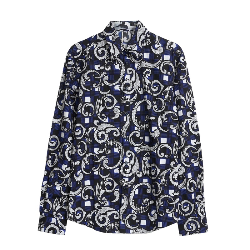 Versace/Versace Men's Retro Pattern All-Over Printed Long-Sleeved Shirt from Yintai Department Store 301596