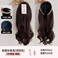 Hair Hoop длинные вьющиеся волосы (темно -коричневые)+раствор ухода+стальная расческа