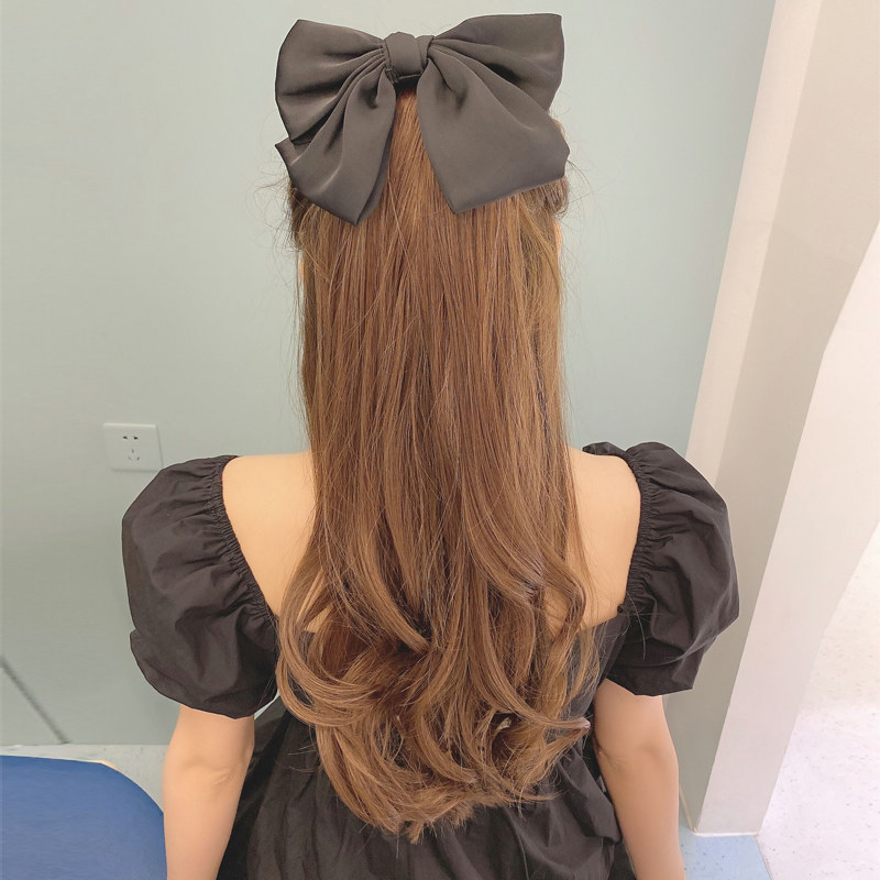 Butterfly Knot Horsetail Wig Half Mantail Hairstyle Strap Type Mesh Red High Horsetail Large Wave Realistic Semi Zamtail Braid