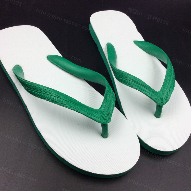 Nam kéo cá mập flip flops 20 năm cổ điển đích thực Thái Lan nhập khẩu cao su nguyên chất chéo pinch dép nam vua