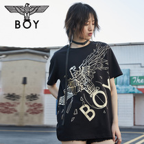 boylondon bronzing Eagle print 2020 summer T-shirt women short sleeve loose mens and womens models