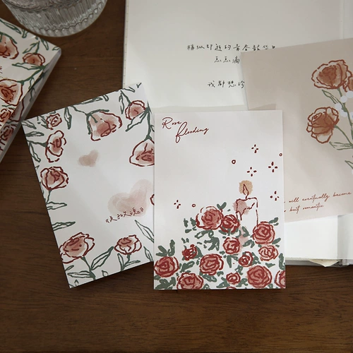 小日子不翻篇 Литературная ручная роспись романтической розы Вселенной пост-ит блокнот коллаж материал заметки памятка