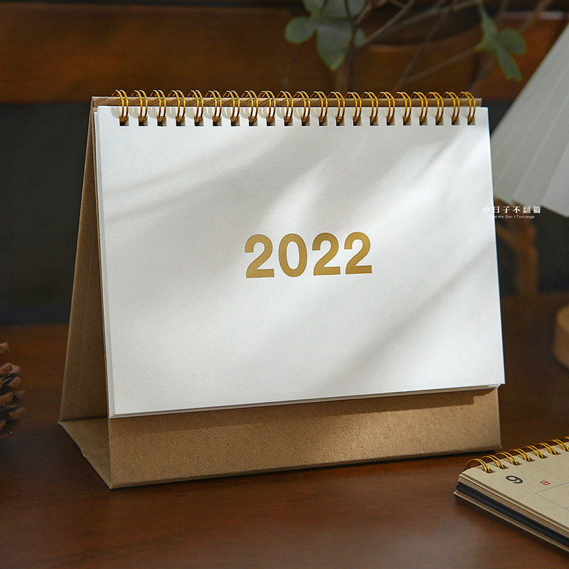 2022 ins wind desk calendar Retro simple office calendar 2021 desktop ornament monthly calendar book self-discipline punch card