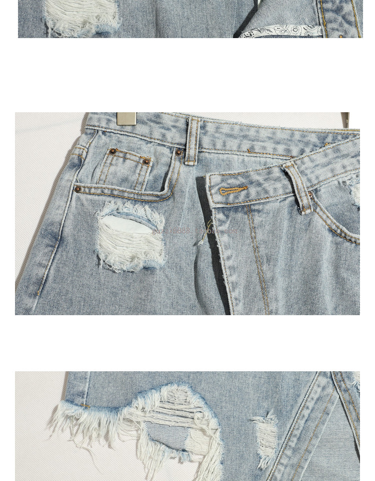 Tang Yi với chân váy denim nữ mùa hè 2019 mới denim không đều váy xẻ eo cao bất đối xứng - Váy chân váy len dài