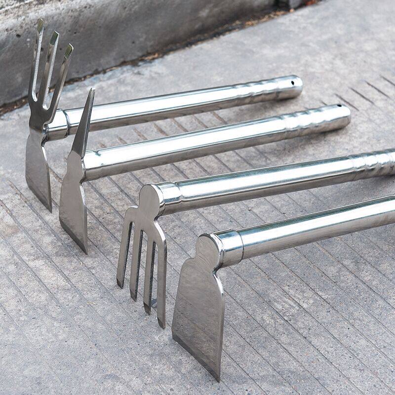 Agricultural garden gardening stainless steel hoe household gardening tool busy pickax small rake double hoe