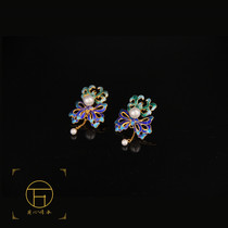 Wanbaode 925 silver ancient method handmade silk inlay enamel pearl earrings tassel clothing accessories