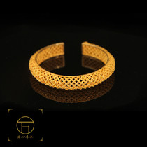 Clear silk inlay * bracelet Forbidden City style hand-woven silk hollow process * Silver gold-plated heart-to-heart style