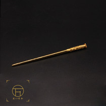 Wanbaode ancient gold and silverware series ancient method carved gold tube Tang Song Yuan Ming and Qing hairpin headdress ancient jewelry