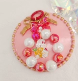 Красный кролик с бантиком, брелок