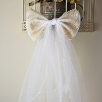 West Orange  Ginther | French style retro yarn curtain strap flower curtains buckle straps rope flower bouquet Butterfly Festival Decorations