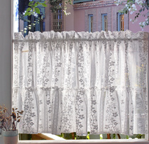 West Orange Soft | Lace Yarn Short Curtain Floating Window Short Yarn Curtain style Decorative Half Curtain short curtain free from perforated door curtain