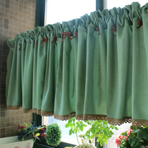 Western Orange American Korean-style Idi Garden Cloth finished Curtains Kitchen Coffee Blinds Door Curtain half-curtain Short-curtain long curtain