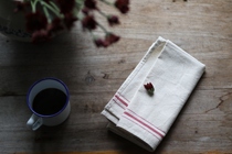 Thick cotton and linen tea tablecloth retro nostalgic country style red striped kitchen baking tea towel napkin hand towel thick
