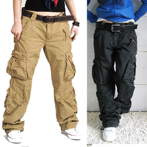 Hot sale Womens overalls multi-pocket casual pants street dance pants couple pants for men and women with six colors