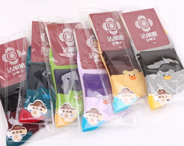Jie Liya đích thực vớ nữ ngọt ngào dễ thương vớ ống hoạt hình khử mùi vớ cotton mùa thu thoáng khí vớ nam cao cấp
