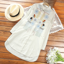 Pregnant women lapel shirt cotton new autumn long sleeve Korean top spring and autumn models thin fashion pregnant women new