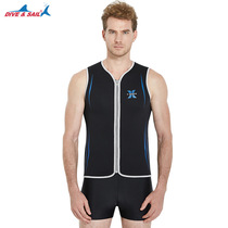 Wetsuit vest mens 3MM zipper Snorkeling surfing sunscreen swimming jellyfish suit quick-drying warm thickened top