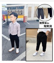 Childrens ankle-length pants trousers Korean version of British boys casual khaki backpack Foreign color 2021 small foot pants