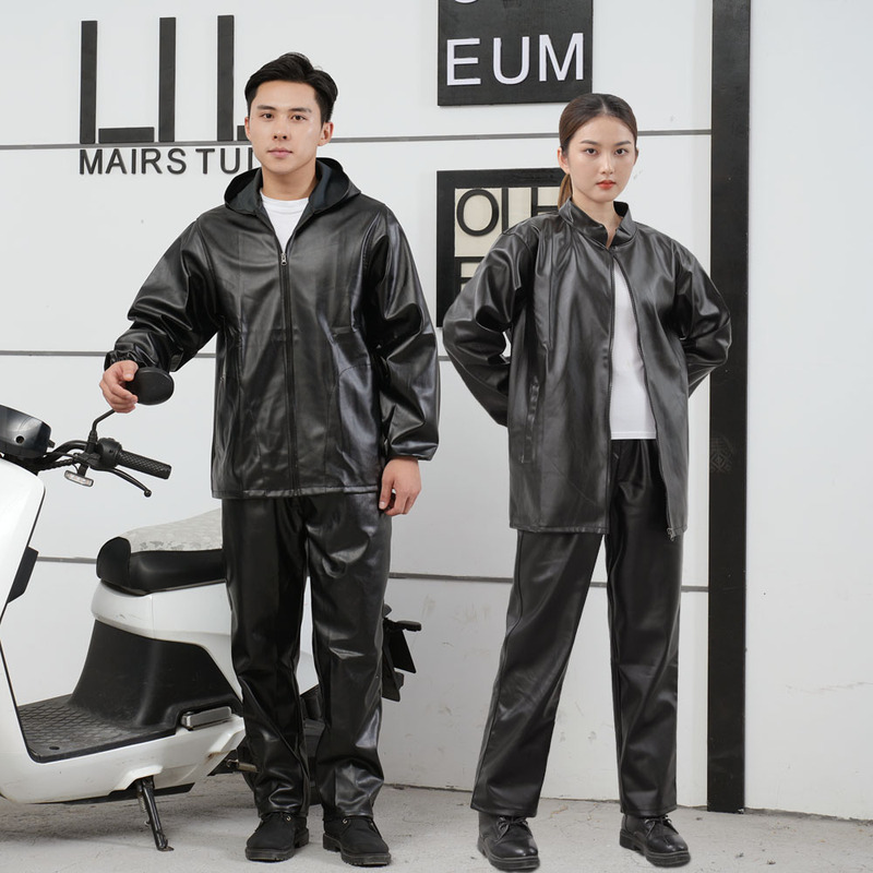 Spring and Autumn Single-Piece Leather Pants for Men, Loose-Fitting, Waterproof and Oil-Proof Workwear Leather Suit for Men and Women, Zhengyang Labor Protection Work Wear