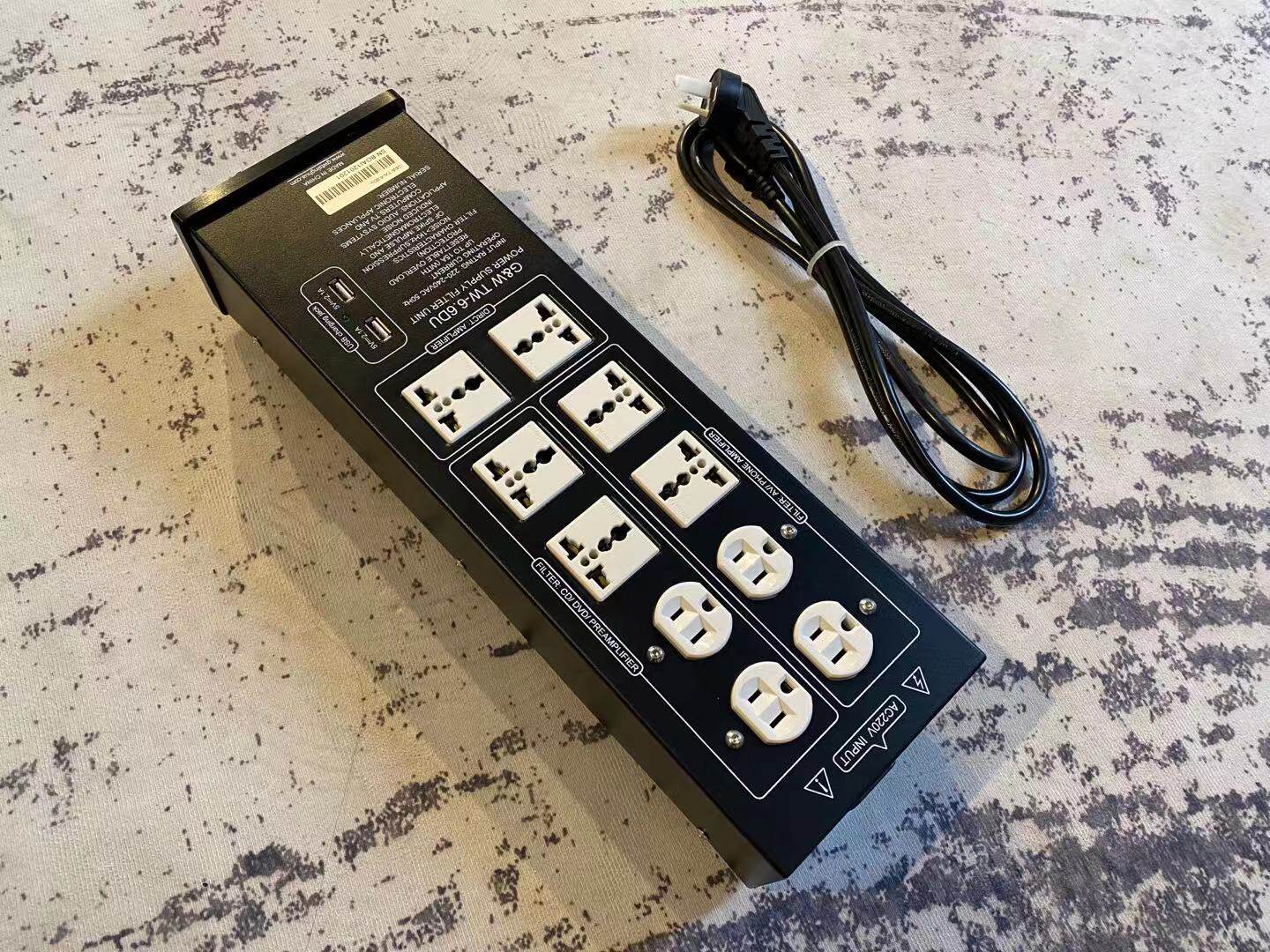 Qingyilun Wu Gang TW-6 6DU power filter purifier 10-bit socket 2-bit USB socket Lightning protection