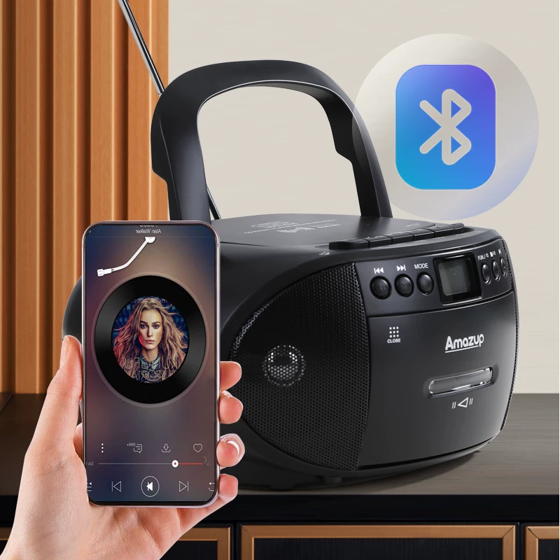 Портативный Bluetooth CD MP3-плеер с FM-радио, кассетный рекордер, поддержка USB-диска, английский диск для обучения