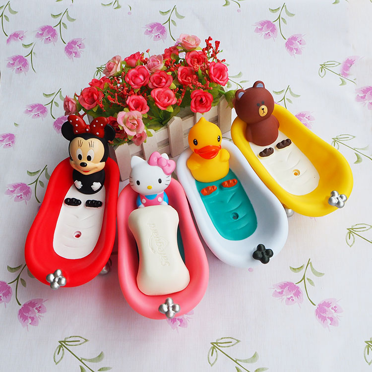 Korean cartoon bath soap box personalized bathtub soap box toilet bathroom soap rack cute creative